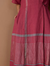 Issa Metallic Wrap Dress - Metallic Crimson