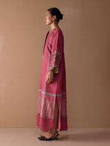 Afshan Hand-Embroidered Dress - Metallic Crimson