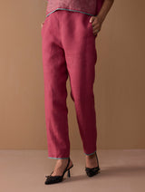 Noor Sleeveless Kurta Set - Metallic Crimson