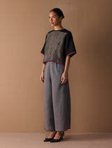 Rina Palazzo Selvedge Pant - Grey