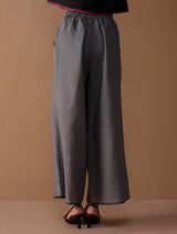 Rina Palazzo Selvedge Pant - Grey