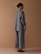 Mana Angrakha Co-ord Set - Metallic Grey