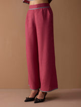 Mana Angrakha Co-ord Set - Metallic Crimson