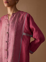 Mana Angrakha Shirt - Metallic Crimson