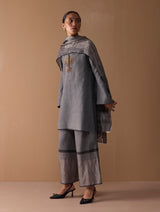 Gul Sequin Embroidered Short Kurta Set - Grey