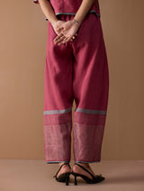 Sira Metallic Salwar Pant - Metallic Crimson