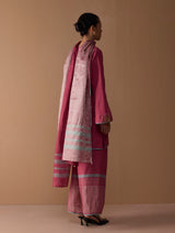 Gul Sequin Embroidered Short Kurta Set - Crimson