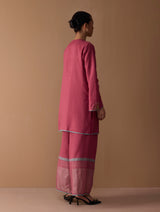 Gul Sequin Embroidered Short Kurta Set - Crimson