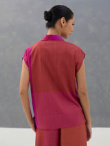 Aana Cap-Sleeve Eri Silk Shirt -  Rose