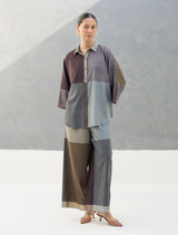 Sara Eri Silk Co-ord Set - Taupe Grey