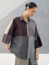 Sara Eri Silk Co-ord Set - Taupe Grey