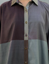 Sara Eri Silk Co-ord Set - Taupe Grey