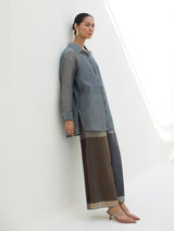 Nazo Sheer Silk Chanderi Shirt -  Grey