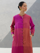 Sama Eri Silk Shirt Kurta Set -  Rose