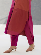 Sama Eri Silk Shirt Kurta Set -  Rose