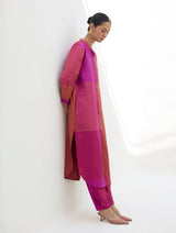 Sama Eri Silk Shirt Kurta Set -  Rose