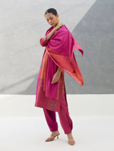 Nira Hand-Embroidered Kurta Set -  Rose
