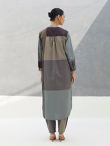 Sama Eri Silk Shirt Kurta -  Taupe Grey