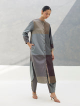 Sama Eri Silk Shirt Kurta -  Taupe Grey