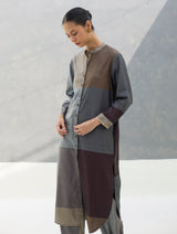 Sama Eri Silk Shirt Kurta -  Taupe Grey