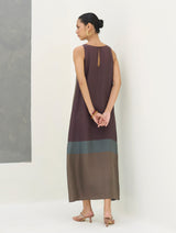Nida Sleeveless Mulberry Silk Dress - Taupe Grey
