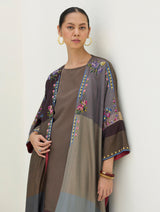 Darri Hand-Embroidered Overlay - Taupe Grey