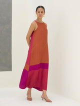 Nida Sleeveless Mulberry Silk Dress - Rose