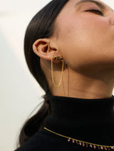 Mizu Drop Earrings - Charcoal