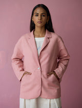 Nina Thick Linen Blazer - Rose