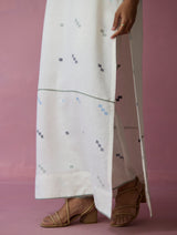 Rina Jamdani Linen Co-ord Set - Ivory