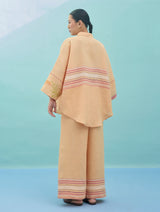 Iva Block Printed Embroidered Co-ord Set - Apricot
