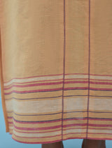 Manara Paneled Border Linen Shirt Dress - Apricot