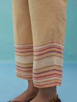 Zura Floral Block Printed Embroidered Kurta Set - Apricot