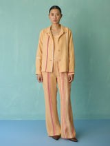 Della Border Linen Jacket - Apricot