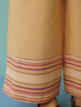 Nami Floral Block-Printed Curved Hem Kurta Set - Apricot