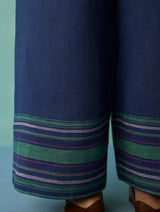 Nami Floral Block-Printed Curved Hem Kurta Set - Indigo