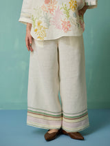 Luma Block-Printed Floral Co-ord Set - Ivory