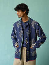 Bardor Floral Block-Printed Jacket - Indigo