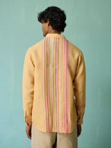 Sid Hand-Embroidered Floral Shirt - Apricot