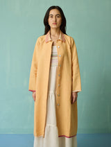 Kara Long Linen Overlay - Apricot