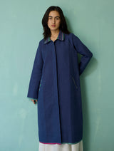 Kara Long Linen Overlay - Indigo
