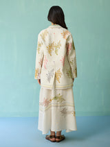 Arya Block Printed Floral Blazer - Ivory