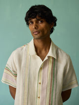 Heath Camp Collar Linen Shirt - Ivory