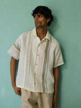Heath Camp Collar Linen Shirt - Ivory