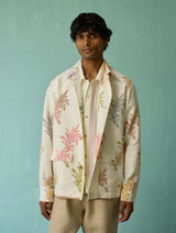 Bardor Floral Block-Printed Jacket - Ivory