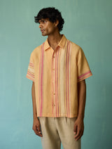 Heath Camp Collar Linen Shirt - Apricot