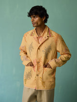 Bardor Floral Block-Printed Jacket - Apricot