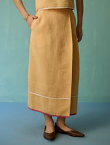 Eon Hand-Embroidered Floral Vest Co-ord Set - Apricot