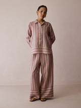 Erra Block-Printed Linen Co-ord Set - Natural