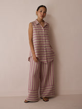 Ello Block-Printed Linen Co-ord Set - Natural